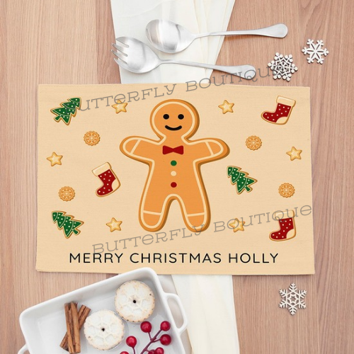 Personalised Christmas Gingerbread Placemat