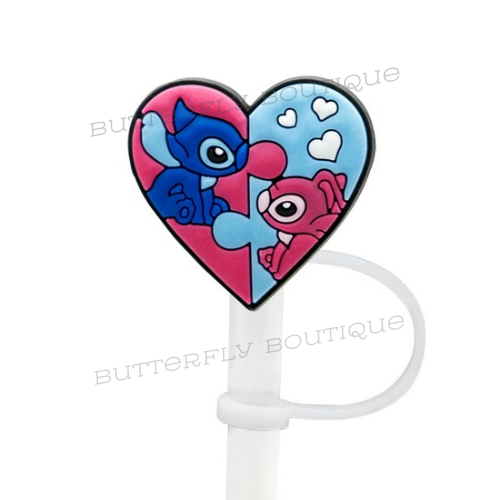 Stitch and Angel straw topper