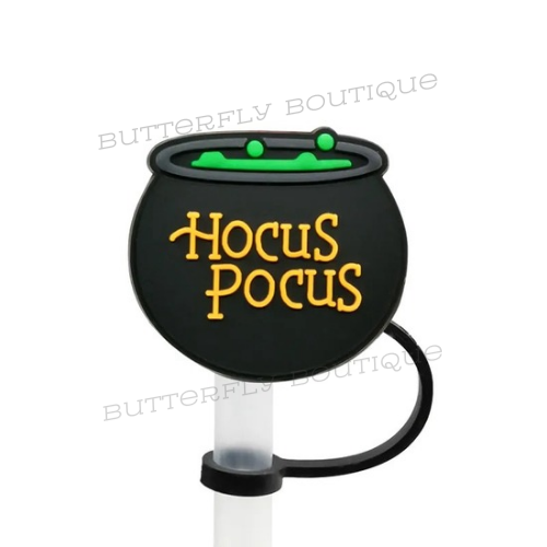 Hocus pocus cauldron straw topper