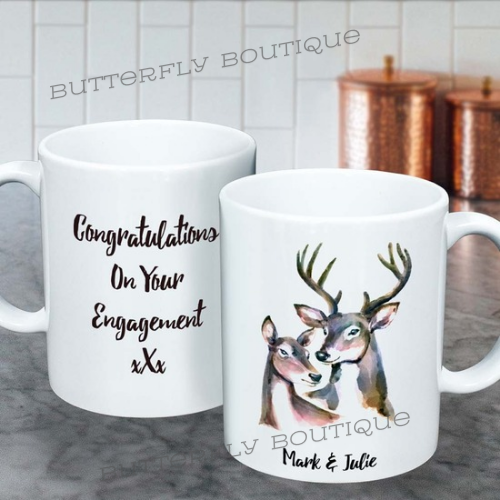 Personalised Stag And Doe Mug For Couples