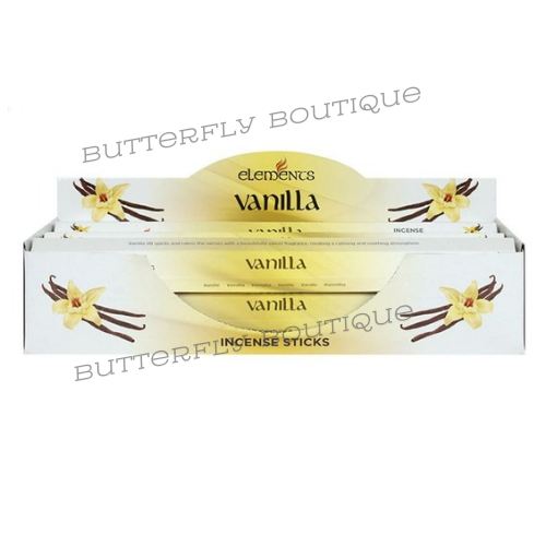 Set of 6 Packets of Elements Vanilla Incense Sticks