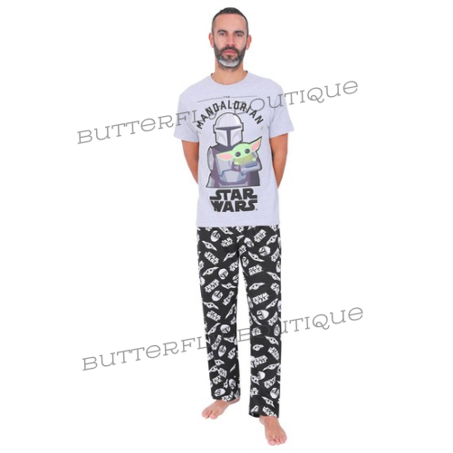 The Mandalorian Baby Yoda Child Grey Cotton Long Pyjamas