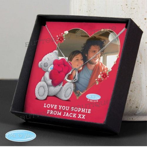 Personalised Me To You Valentines Photo Upload Sentiment Silver Tone Necklace And Box