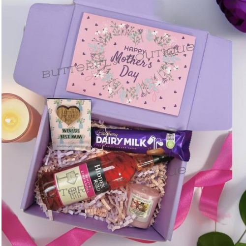 Mothers Day Rose Wine &amp; Treats Hamper