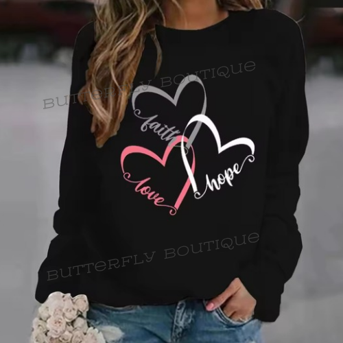 Faith,love,hope sweatshirt