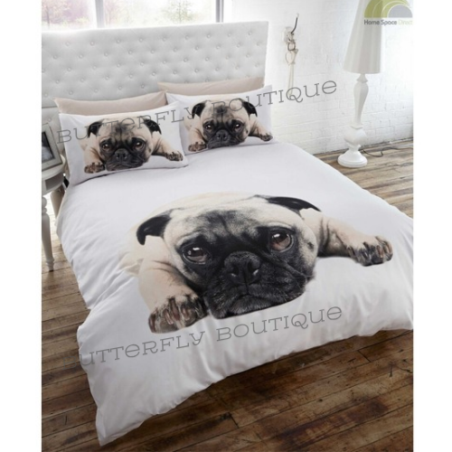 Pug King Size Duvet Cover Set Dog Themed Bedding Quilt Bed Set