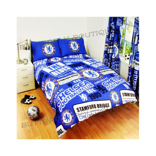Chelsea Official Patch Double Duvet Cover Set Blue - Football