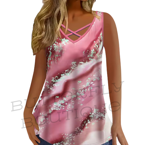 Plus size V neck top