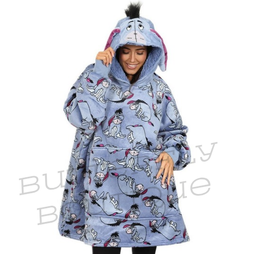 Eeyore Winnie The Pooh Oversized Fleece Blanket Hoodie One Size
