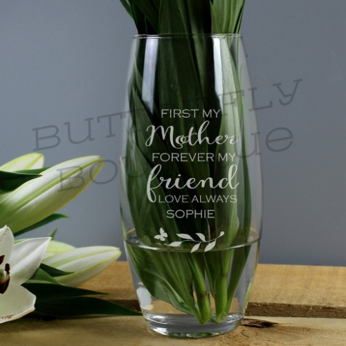 Personalised &#39;First My Mother, Forever My Friend&#39; Bullet Vase