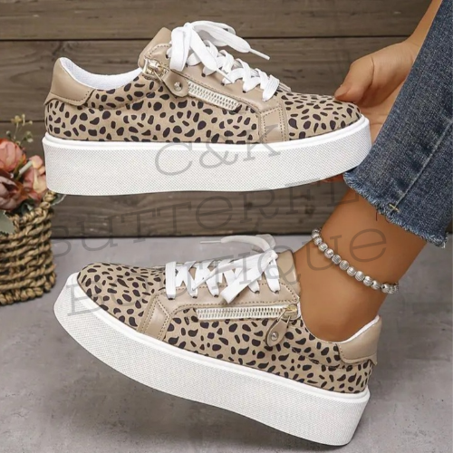 Leopard print trainers
