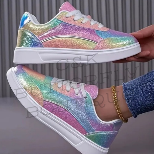 Vibrant iridescent trainers