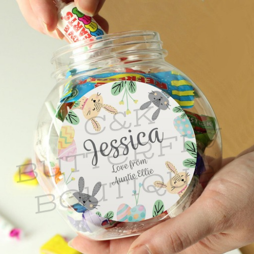Personalised Easter Bunny Sweet Jar