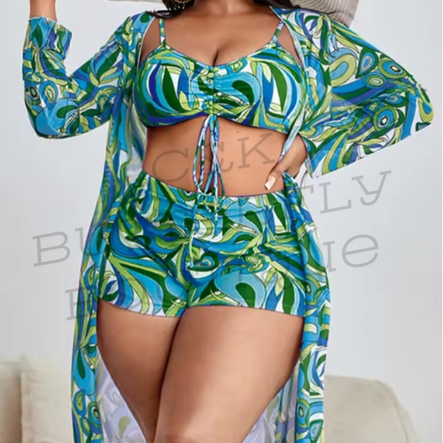 Plus size swimwear 3 piece set