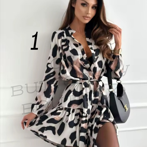 Belted short skirt dress