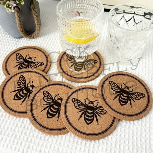 6pc bee coasters