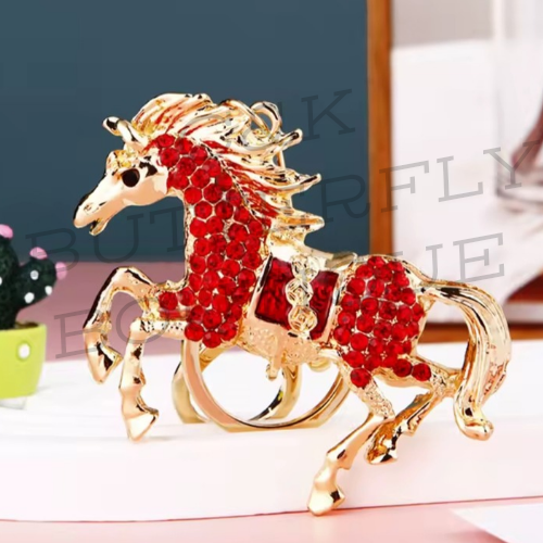 Horse rhinestone keychain