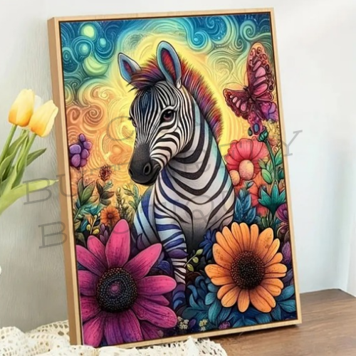 Zebra diamond art