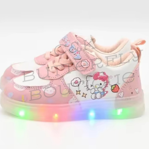 Girls kitty led trainers