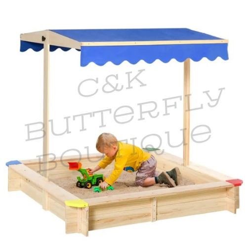 Wooden square sandpit