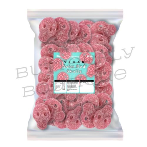 Vegan Fizzy Red Skulls 2kg