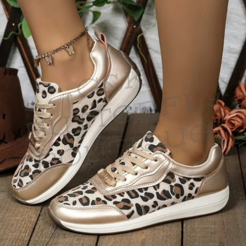Leopard print trainers