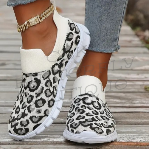 Leopard print slip ons