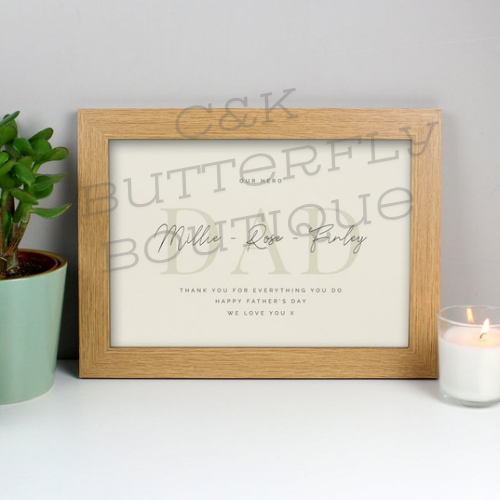 Personalised Free Text A4 Landscape Oak Framed Print