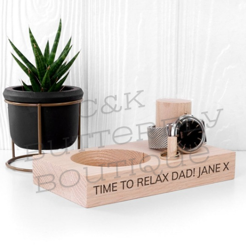 Personalised Oak Wood Watch Stand