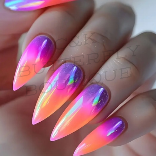 Vibrant multi coloured nails