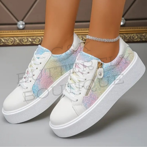 Glitter casual trainers
