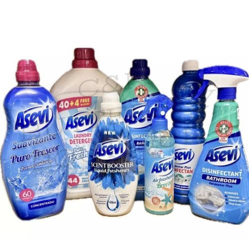 7PC Asevi Ultimate BLUE Spanish Cleaning Bundle | Detergent, Softener, Sprays +