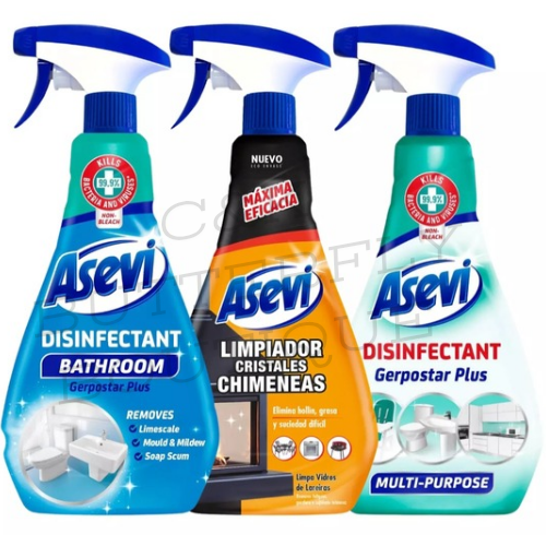 Asevi Disinfectant Chimney Glass Cleaner Spanish Cleaning Spray Bundle Set Spray