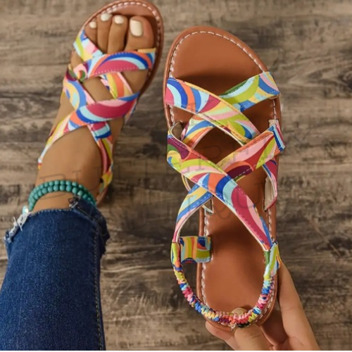 Colourful flat sandals