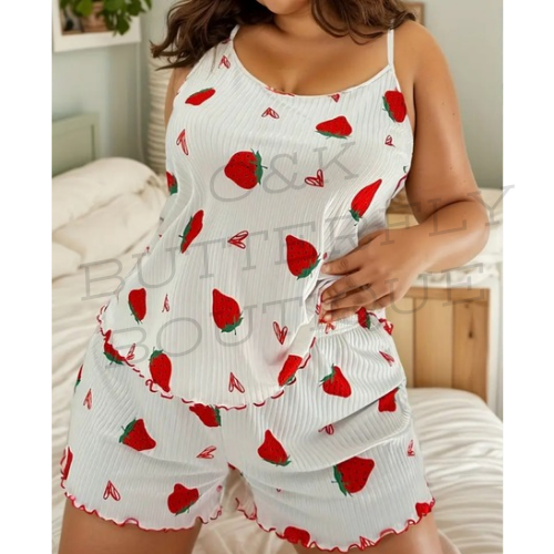 Plus size strawberry pjs