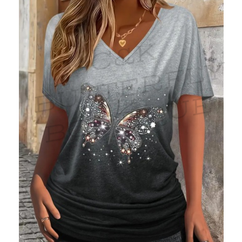 Elegant butterfly top plus size