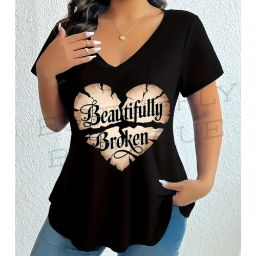 Plus size beautifully broken t shirt