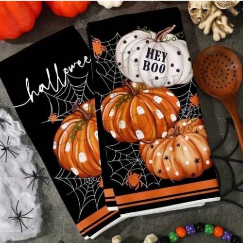 2pc Halloween dish cloths