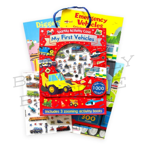 Vehicles Sparkly Activity Case Set