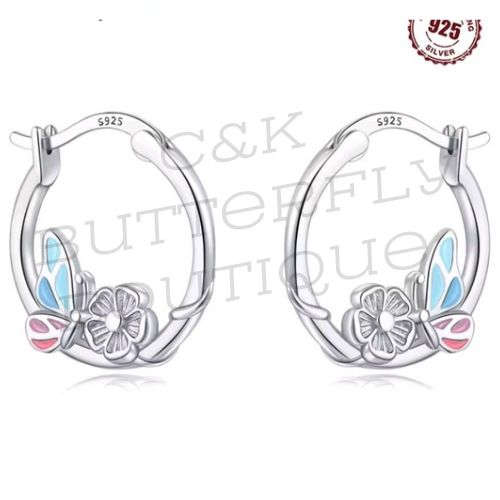 Butterfly earrings hoops