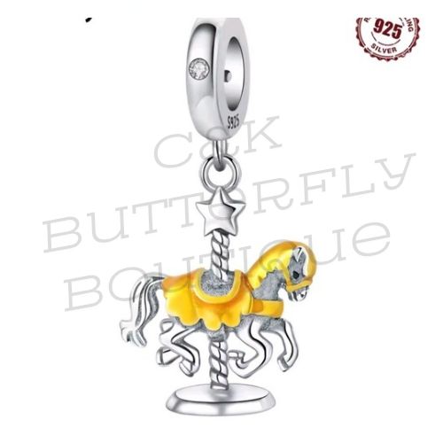 Yellow carousel horse charm