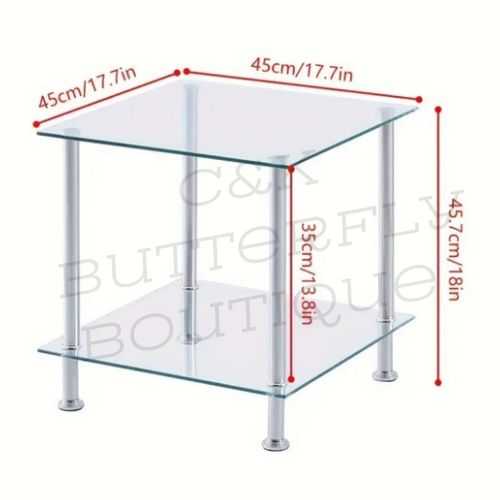 2 tier glass table
