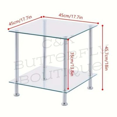 2 tier glass table
