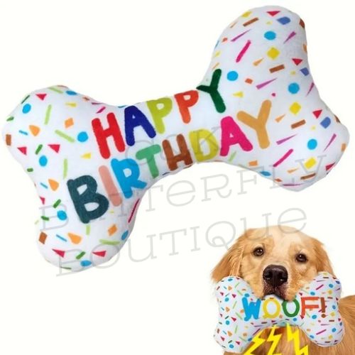 Happy birthday dog toy