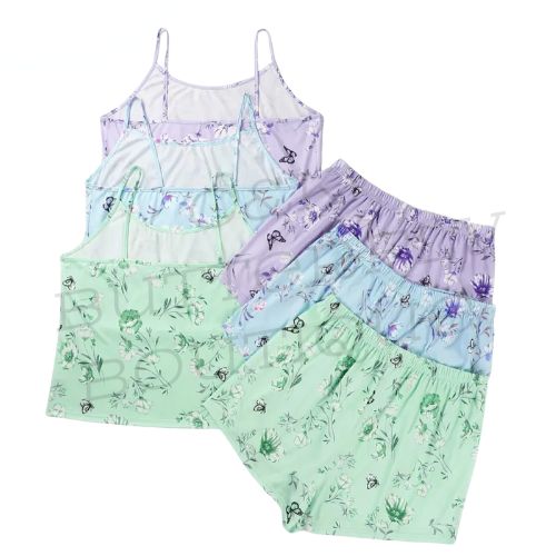 Plus size floral butterfly print sleepwear