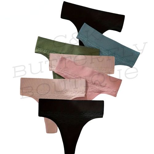 7pc ribbed seamless thongs