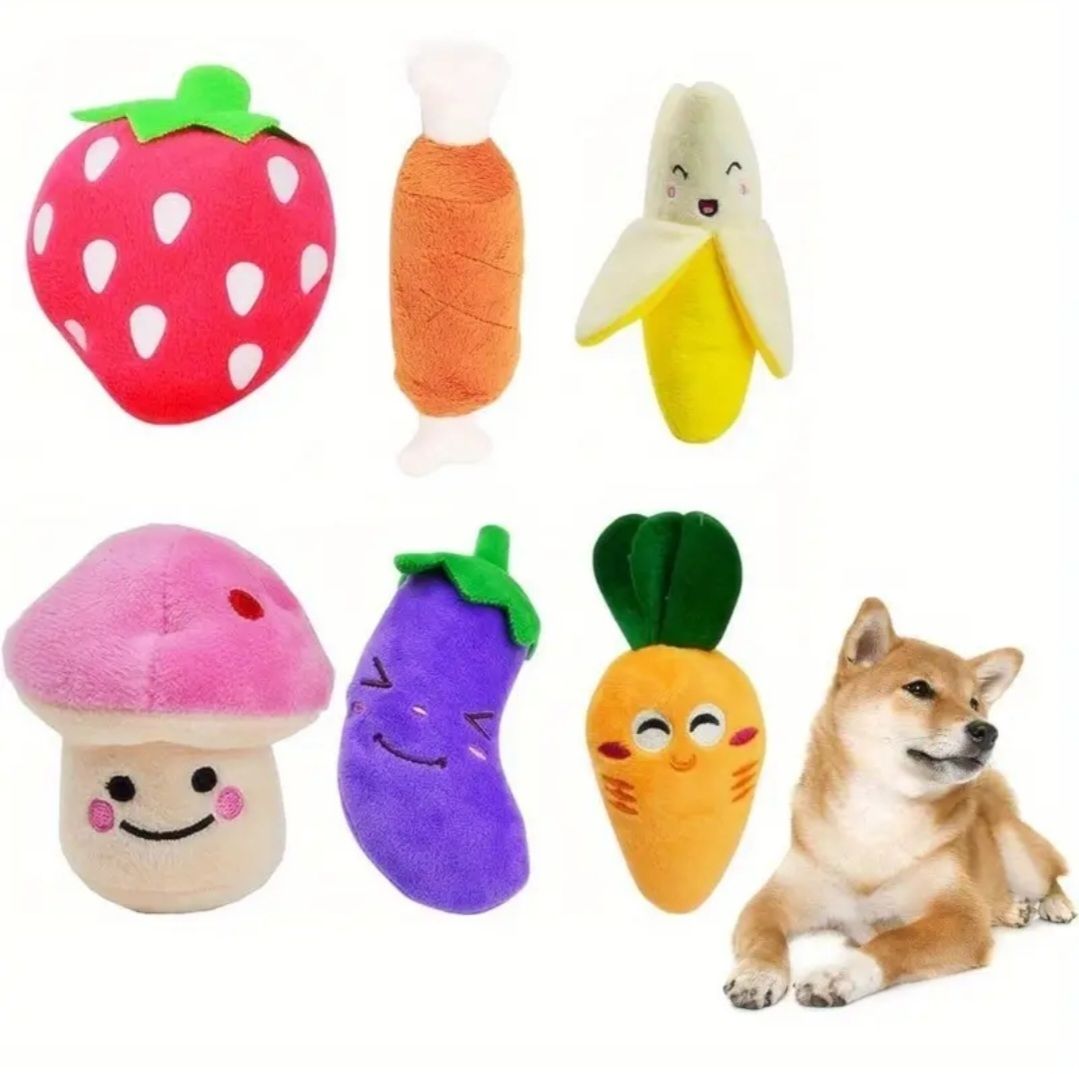 6pc dogs squeaky toys