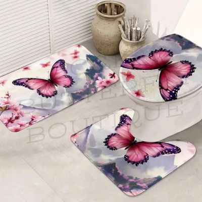 3pc butterfly bathroom set