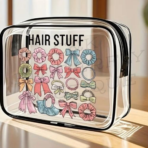 Hair Stuff Clear Zipper Bag – Cute &amp; Practical Organizer