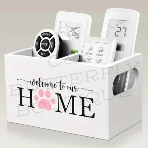 Remote Control Storage Box – “Welcome to Our Home” Design